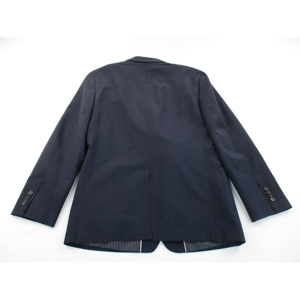 Banana Republic Marzotto Blazer Mens 40R Blue Seersucker Wool Silk Sport Coat